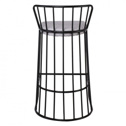 DIAZ ΣΚΑΜΠΩ BAR ΜΕΤΑΛΛΙΚΟ ΜΑΥΡΟ/ΓΚΡΙ PU 53x49x94cm