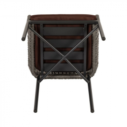 Πολυθρόνα Κήπου ArteLibre BLUENILE Μαύρο/Γκρι Αλουμίνιο/Rattan 55x65x81cm