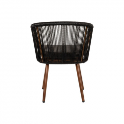 Πολυθρόνα Κήπου ArteLibre LOFOI Μαύρο/Καφέ Αλουμίνιο/Rattan 60x62x81cm