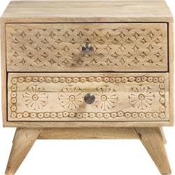 ΚΟΜΟΔΙΝΟ ΞΥΛΙΝΟ ΜΕ ΣΚΑΛΙΣΜΑ ΦΥΣΙΚΟ 50x35x46,5 cm
