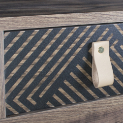 HOME ΚΟΜΟΔΙΝΟ ΞΥΛΙΝΟ ΜΑΥΡΟ GREY OAK 40x39.5x55 cm