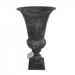 Βάζο διακοσμητικό Μαύρο Μέταλλο 24x24x43cm
