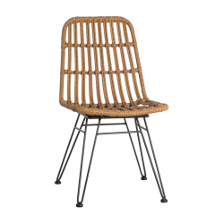 Καρέκλα Kahlua Wicker Φυσικό/Μάυρο 46x62x86