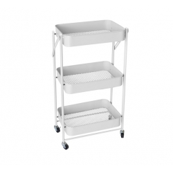 Τρόλεϊ 3 Ράφια Άσπρο Μεταλλικό Πτυσσόμενο 43x29x116cm