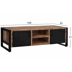 ΕΠΙΠΛΟ TV TURNER HM8189.11 ΜΕΤΑΛΛΟ και ΜΑΣΙΦ ΞΥΛΟ MANGO ΦΥΣΙΚΟ 160x45x51Υ εκ.