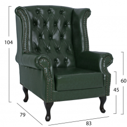 ΠΟΛΥΘΡΟΝΑ-ΜΠΕΡΖΕΡΑ T.CHESTERFIELD POLINA HM0053.08 PU ΚΥΠΑΡΙΣΣΙ 83x79x104 εκ