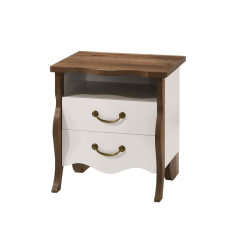 SCARLET ΚΟΜΟΔΙΝΟ ANTIQUE OAK/ΆΣΠΡΟ 54X47X58cm SCARLET ΚΟΜΟΔΙΝΟ ANTIQUE OAK/ΆΣΠΡΟ 54X47X58cm