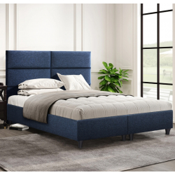ΚΡΕΒΑΤΙ MILO ΑΠΟ ΜΠΛΕ ΥΦΑΣΜΑ HM616.08 ΓΙΑ ΣΤΡΩΜΑ 160x200 εκ.