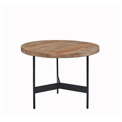 Στρογγυλό side table, μασίφ καπάκι μεταλ.βάση δ.50x39cm | ZAROS