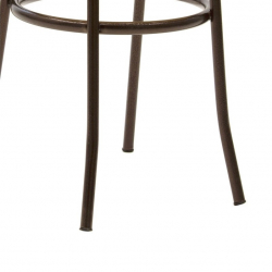 Καρέκλα Βιέννης pakoworld pe rattan μπεζ-μέταλλο καφέ σφυρήλατο 40,5x51x86,5εκ