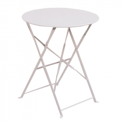 ΤΡΑΠΕΖΙ ΠΤΥΣ/ΝΟ ΛΕΥΚΟ ΜΕΤΤΑΛΙΚΟ ΣΤΡΟΓΓΥΛΟ Φ60