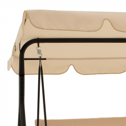 Κούνια Globo pakoworld μέταλλο μαύρο-ύφασμα μπεζ (170x110x152εκ)