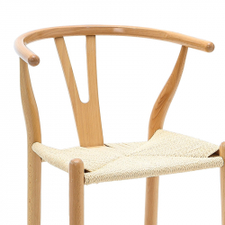 Σκαμπό μπαρ Sandra pakoworld ξύλο-σχοινί φυσικό (54x53x110εκ)