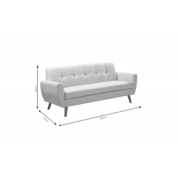 Καναπές Decency pakoworld 3θέσιος ύφασμα μπεζ 203x75x86εκ