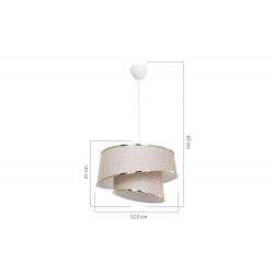 Φωτιστικό οροφής μονόφωτο PWL-1127 pakoworld Ε27 μπεζ-χρυσό-λευκό Φ32.5x65εκ