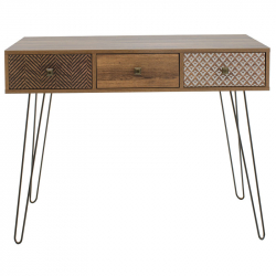 BOHO ΚΟΝΣΟΛΑ ΚΑΡΥΔΙ ΜΕ ΜΕΤΑΛΛΙΚΑ ΠΟΔΙΑ 100x50,5x74,5εκ
