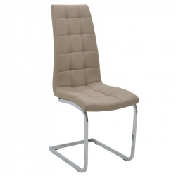 Καρέκλα Darrell pakoworld PU μόκα-βάση χρωμίου (42x49x106εκ)