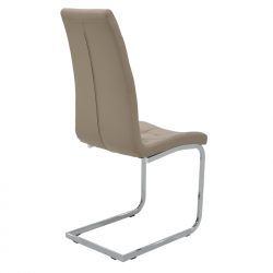 Καρέκλα Darrell pakoworld PU μόκα-βάση χρωμίου (42x49x106εκ)