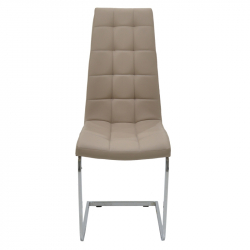 Καρέκλα Darrell pakoworld PU μόκα-βάση χρωμίου (42x49x106εκ)