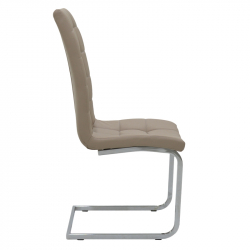 Καρέκλα Darrell pakoworld PU μόκα-βάση χρωμίου (42x49x106εκ)