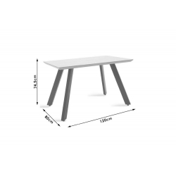 Philadelphia Τραπέζι επιφάνεια MDF γκρι cement-μαύρο 120x80x74,5 cm