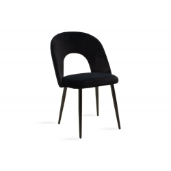 Jonah Καρέκλα μεταλλική μαύρη βελουτέ μαύρο 55x57x85 cm
