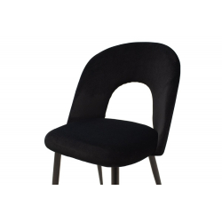 Jonah Καρέκλα μεταλλική μαύρη βελουτέ μαύρο 55x57x85 cm