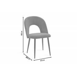 Jonah Καρέκλα μεταλλική μαύρη βελουτέ μαύρο 55x57x85 cm