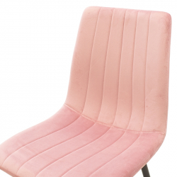 Noor Καρέκλα μεταλλική μαύρη με βελούδο ροζ 46x57x87 cm