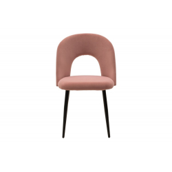 Jonah Καρέκλα μεταλλική μαύρη βελουτέ ροζ 55x57x85 cm