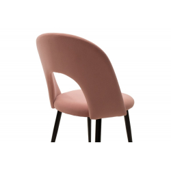 Jonah Καρέκλα μεταλλική μαύρη βελουτέ ροζ 55x57x85 cm