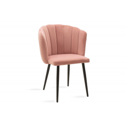 Esme Καρέκλα μεταλλική μαύρη με βελούδο ροζ 61x55x84 cm