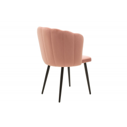Esme Καρέκλα μεταλλική μαύρη με βελούδο ροζ 61x55x84 cm