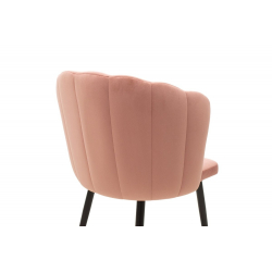 Esme Καρέκλα μεταλλική μαύρη με βελούδο ροζ 61x55x84 cm