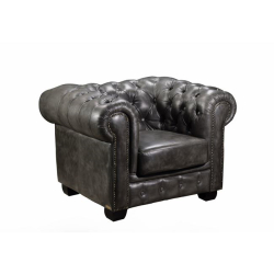 CHESTERFIELD 689 ΠΟΛΥΘΡΟΝΑ ΔΕΡΜΑ ANTIQUE GREY 103X92X72 cm