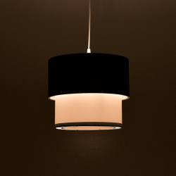 Φωτιστικό οροφής μονόφωτο PWL-0963 pakoworld Ε27 μαύρο-λευκό Φ30x55εκ