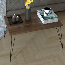 Baret Τραπέζι σαλονιού μελαμίνη καρυδί-μαύρο 72x45x43cm