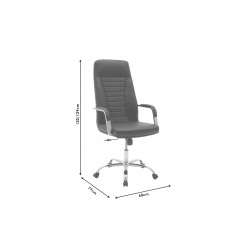 Καρέκλα γραφείου διευθυντή Paolo pu ivory 60x77x120/129cm