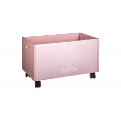 Κουτί αποθήκευσης τροχήλατο Toys pakoworld ροζ 48x28x28,5εκ