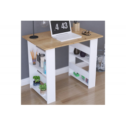 Edessa Γραφείο εργασίας μελαμίνη λευκό-sonoma 90x60x75εκ