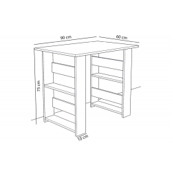 Edessa Γραφείο εργασίας μελαμίνη λευκό-sonoma 90x60x75εκ