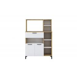 Ραφιέρα επιδαπέδια Vicky pakoworld καρυδί-λευκό 90x42x134εκ