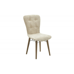 Καρέκλα Sonora pakoworld μπεζ antique ύφασμα-καρυδί πόδι 47x50x87,5εκ