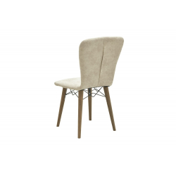 Καρέκλα Sonora pakoworld μπεζ antique ύφασμα-καρυδί πόδι 47x50x87,5εκ