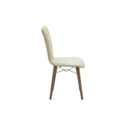 Καρέκλα Sonora pakoworld μπεζ antique ύφασμα-καρυδί πόδι 47x50x87,5εκ