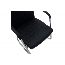 Καρέκλα γραφείου επισκέπτη Peers pakoworld PU μαύρο 54x66x95εκ