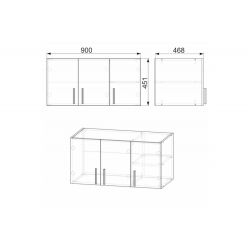 Πατάρι ντουλάπας Warner pakoworld τρίφυλλο καρυδί 90x46.5x45εκ