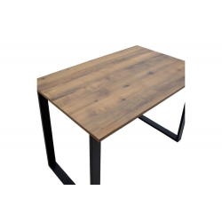 Τραπέζι Emery pakoworld καρυδί-μαύρο μελαμίνης 110x70x74εκ