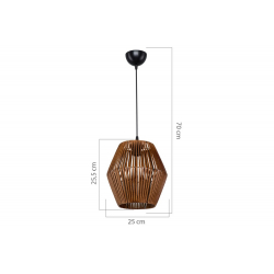 Φωτιστικό οροφής PWL-1119 pakoworld Ε27 καφέ Φ30x70εκ