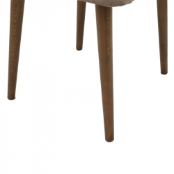 Καρέκλα Sofia pakoworld βελούδο γκρι μπεζ antique-καρυδί πόδι (49x52x91εκ)